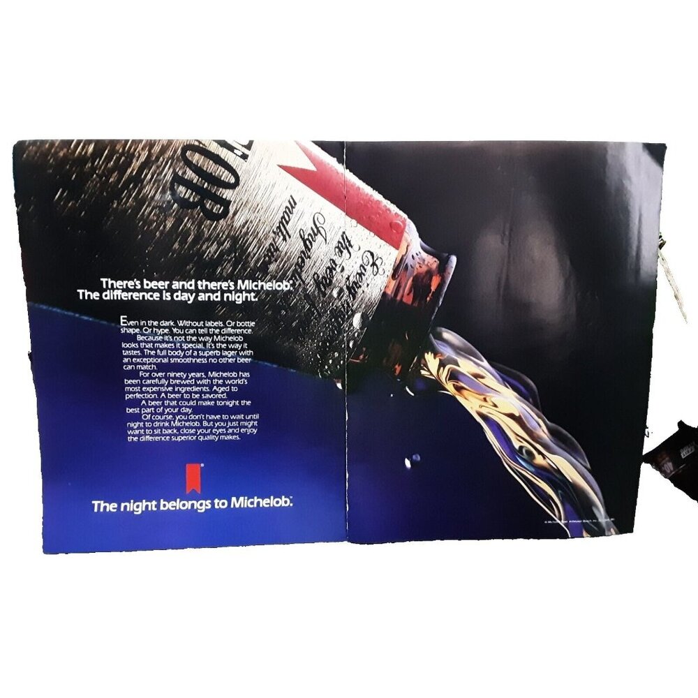 1987 Michelob Beer Difference Day and Night Original Print Ad Vintage